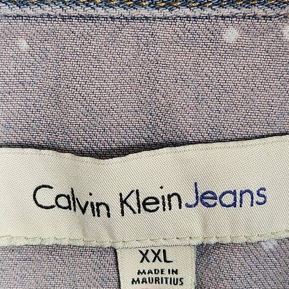 Calvin Klein Jeans purple Wash bleached classic Trucker Jacket XXL - Picture 5 of 9